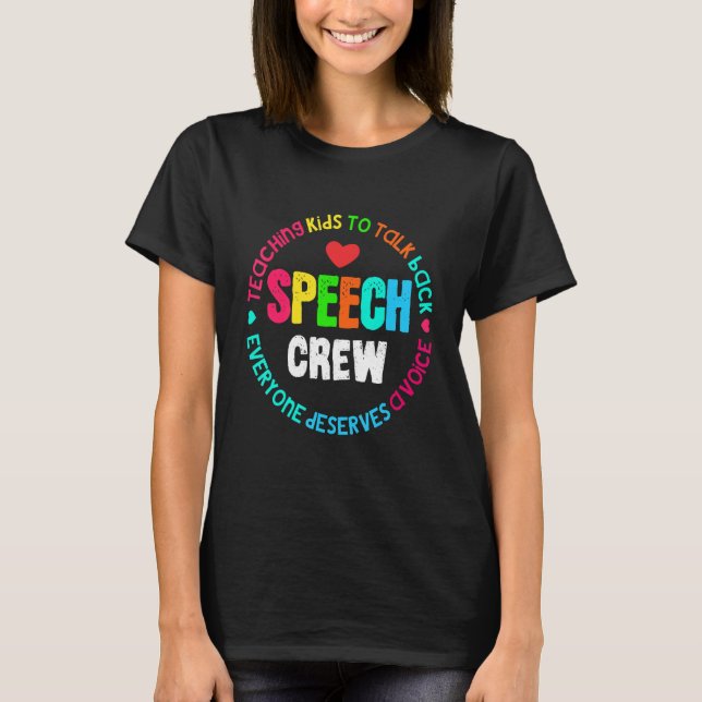 Camiseta Pathólogo del lenguaje del habla Terapia del equip (Anverso)