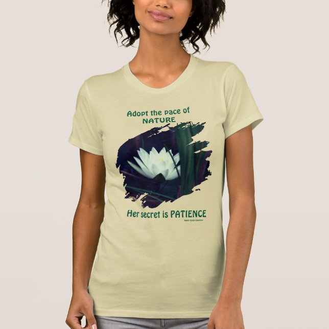 Camiseta Patience Emerson Inspirational Quote Lotus  (Anverso)