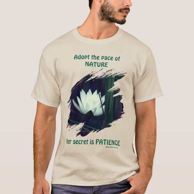 Camiseta Patience Emerson Inspirational Quote Lotus  (Anverso)