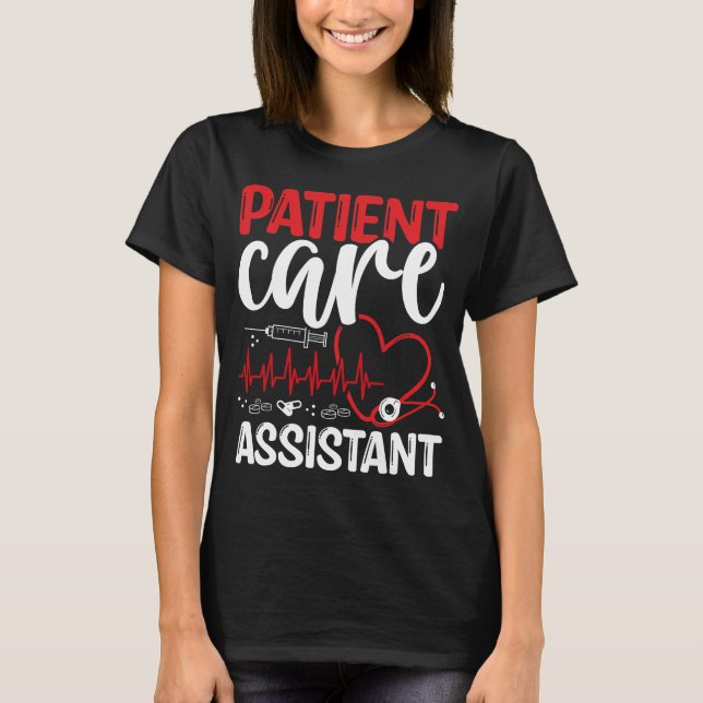 Camiseta Patient Care Assistant Stethoscope PCA Nurse (Anverso)