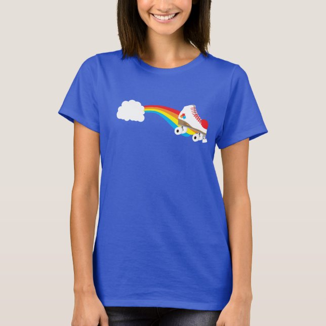 Camiseta Patín de ruedas de la vuelta en el arco iris (Anverso)