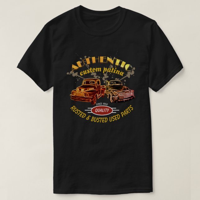 Camiseta Pátina de encargo auténtica del frente y de la (Diseño del anverso)