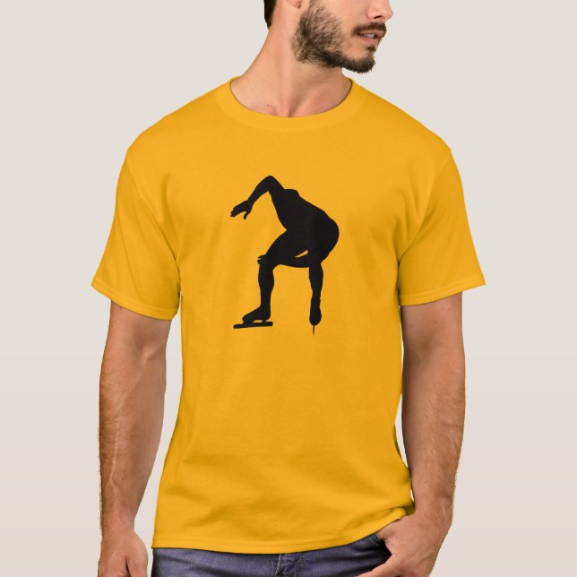 Camiseta Patinador amarillo-naranja de la velocidad (Anverso)