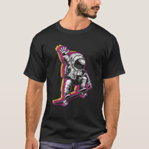 Camiseta Patinador de esquí de astronauta retro