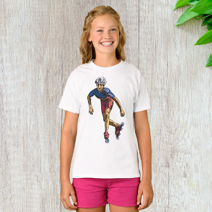 Camiseta Patinador en Línea Genial Arte Retro en Patines
