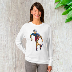Camiseta Patinador en Línea Genial Retro Patinaje