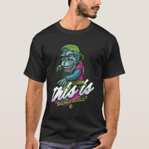 Camiseta Patinador Monkey Gorilla Skateboard S