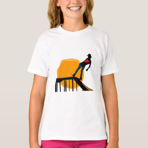 Camiseta Patinador, monopatín, puesta de sol