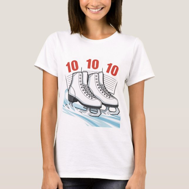 Camiseta Patinadora artística con tarjetas de puntuación -  (Anverso)