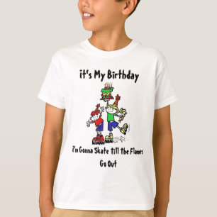 Camiseta patinadora del cumpleaños
