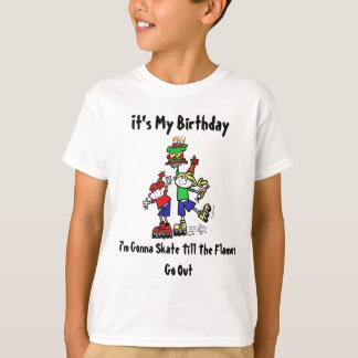 Camiseta patinadora del cumpleaños