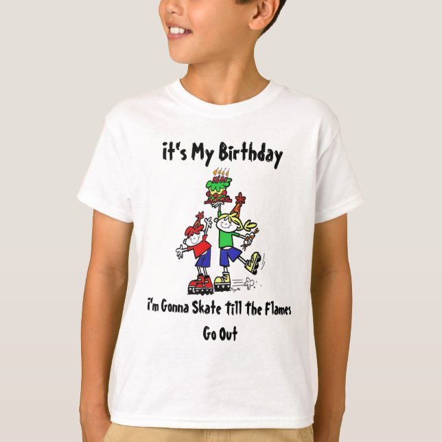 Camiseta patinadora del cumpleaños (Anverso)