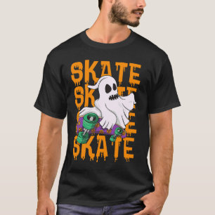Camiseta Patinadora Fantasma Scary Halloween Day Skateboard