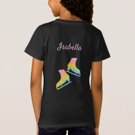Camiseta patinadora patina rosa arco iris