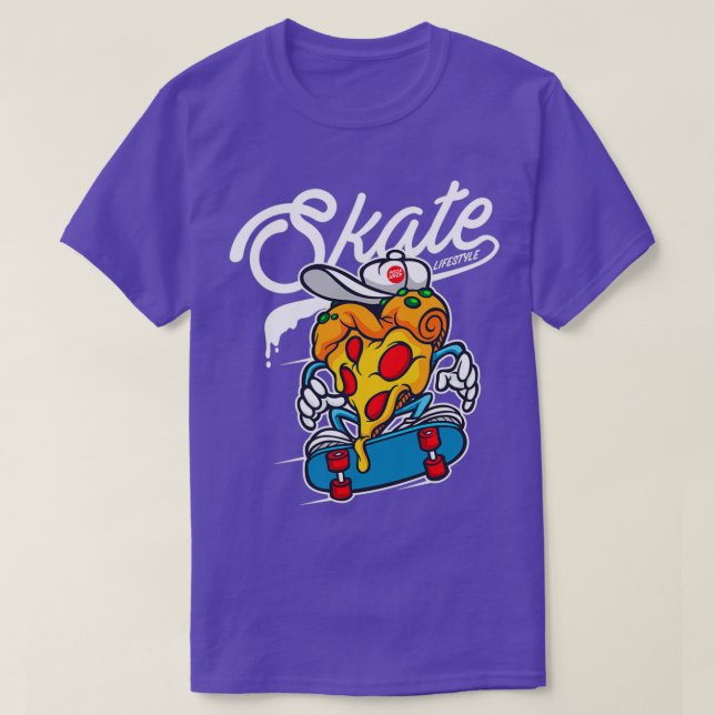 Camiseta patinadora Pizza Long (Diseño del anverso)