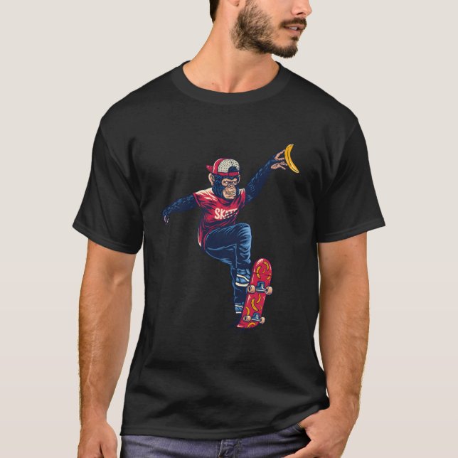 Camiseta Patinadores Monkey Skateboarding Skateb Con Fun Pr (Anverso)