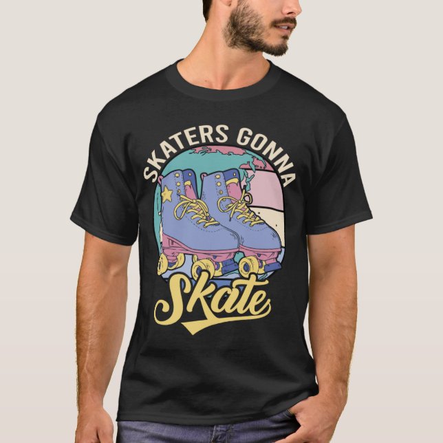 Camiseta Patinadores Patinarán La Patinaje Sobre Rótulos Vi (Anverso)