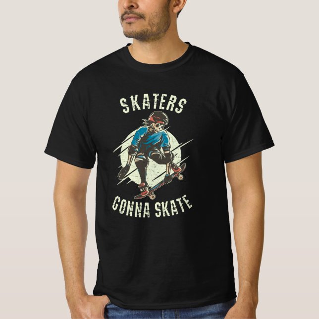 Camiseta Patinadores que esquelearán el Skeleton Skateboard (Anverso)