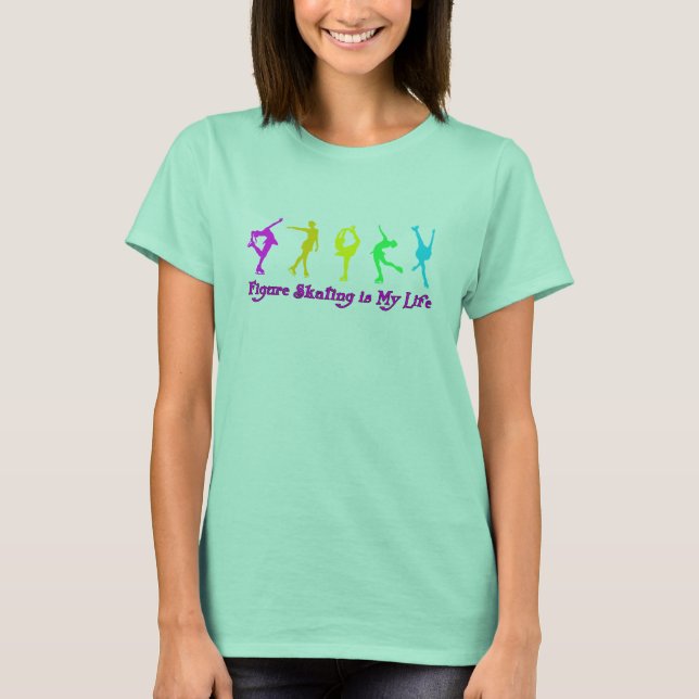 Camiseta Patinaje artístico es mi vida - Patinadores colori (Anverso)