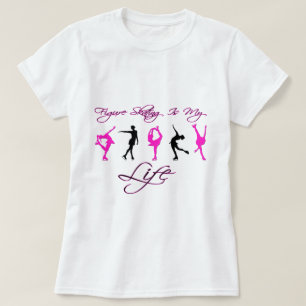 Camiseta Patinaje artístico es mi vida - ROSA y NEGRO