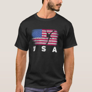 Camiseta Patinaje artístico sobre la bandera de los Estados