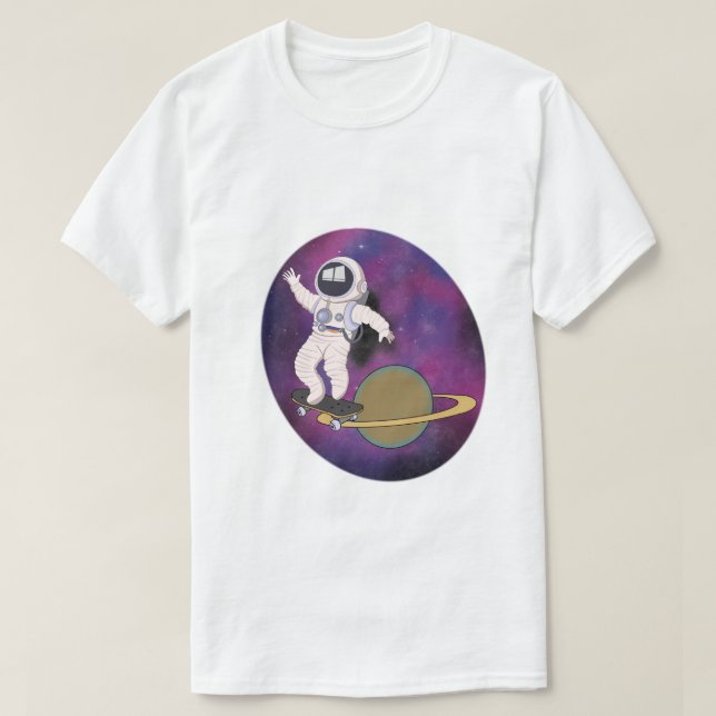 Camiseta Patinaje astronauta en el espacio (Diseño del anverso)