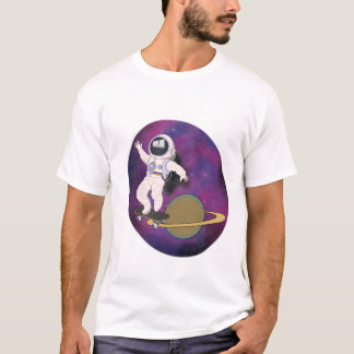 Camiseta Patinaje astronauta en el espacio