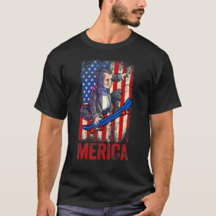 Camiseta Patinaje Benjamin Franklin 4 De Julio Hombres Ame