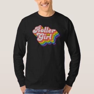 Camiseta Patinaje Chica Roller Retro Disco Arcoiris de los 