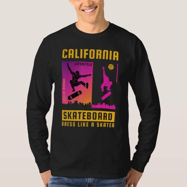 Camiseta Patinaje De California Vestido Como Un Patinador (Anverso)
