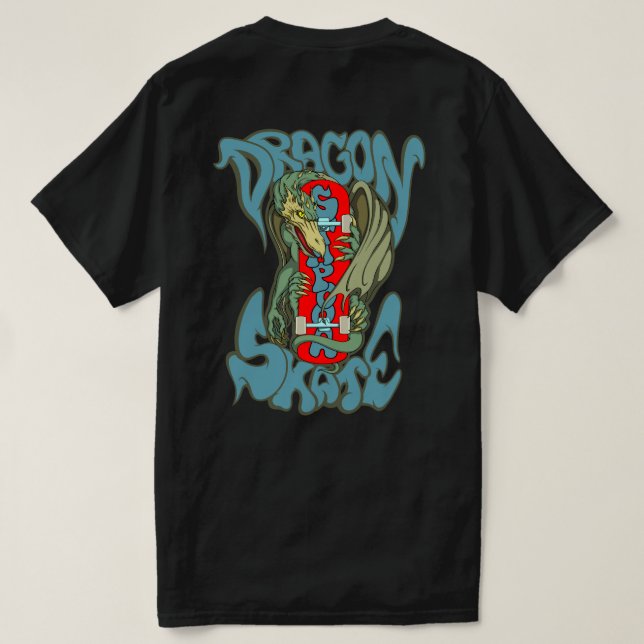 Camiseta Patinaje de dragón (Reverso del diseño)