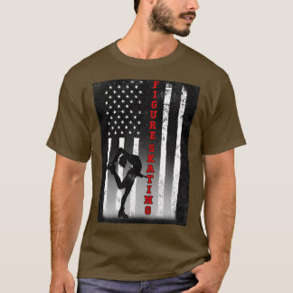 CAMISETA PATINAJE DE FIGURA FLAG NEGRO ESTADOUNIDENSE