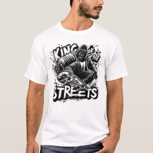 Camiseta Patinaje de gorila - El rey de las calles divertid