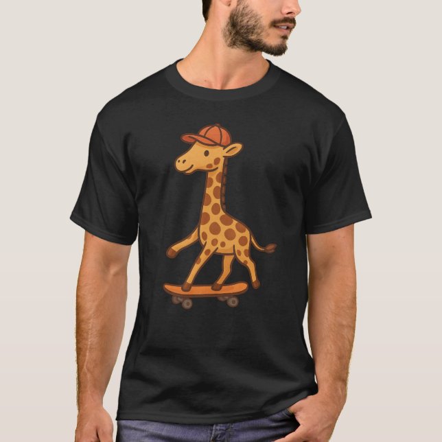 Camiseta Patinaje de Guay Giraffe Riding con gorro (Anverso)