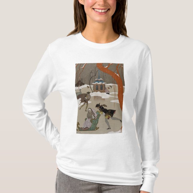 Camiseta Patinaje de hielo en el lago congelado (Anverso)