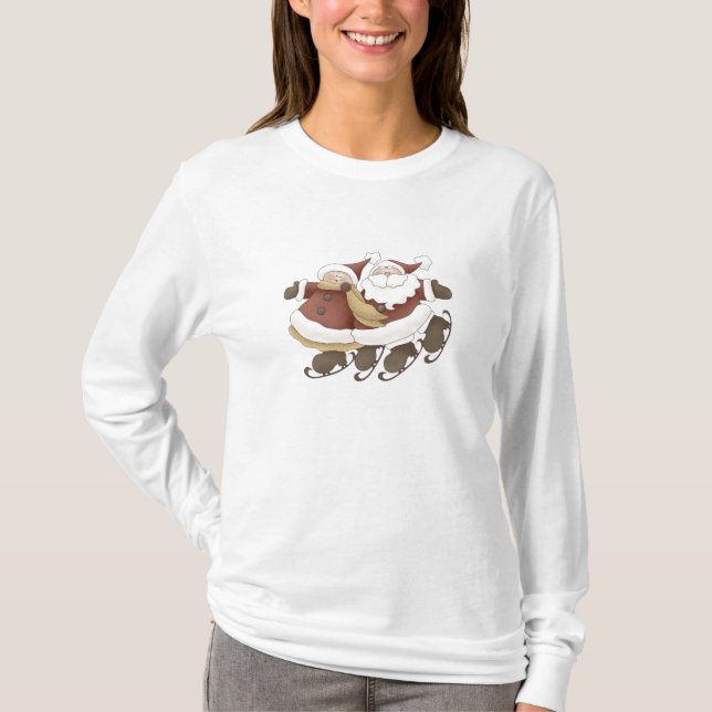 Camiseta Patinaje de hielo Santa y señora Claus de Trina (Anverso)