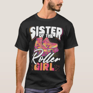 Camiseta Patinaje De Huellas Traseras Del Chica Del Roller