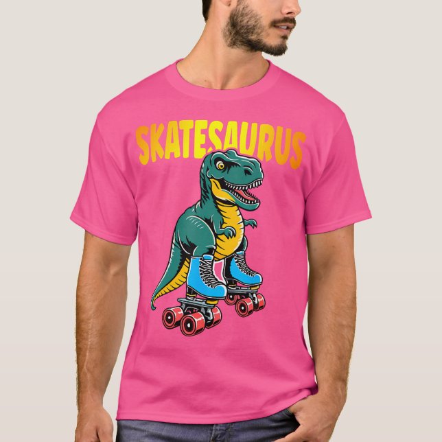 Camiseta Patinaje de Skatesaurus Roller Skatesaurus (Anverso)