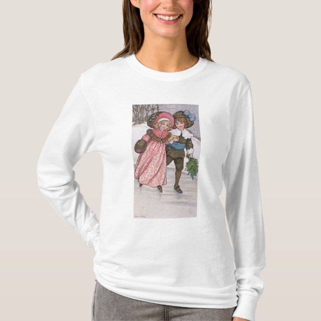 Camiseta Patinaje del chica y del muchacho (Anverso)