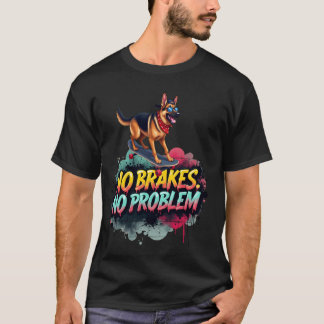 Camiseta Patinaje divertido para dueño de perro pastor alem