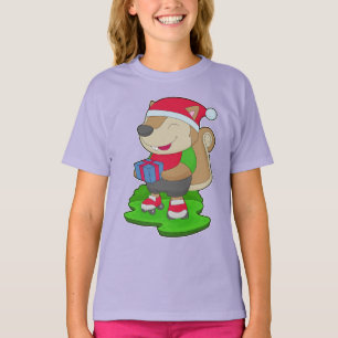 Camiseta Patinaje en línea de Navidad de ardilla