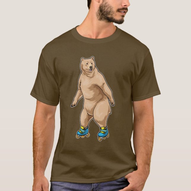 Camiseta Patinaje en línea sobre el oso (Anverso)