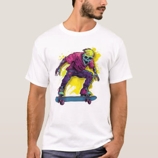 Camiseta Patinaje en patinaje sobre zombis