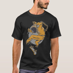 Camiseta patinaje en patineta espacial
