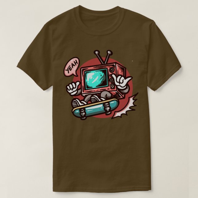 Camiseta Patinaje en TV Toon Retro (Diseño del anverso)
