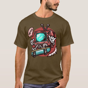 Camiseta Patinaje en TV Toon Retro