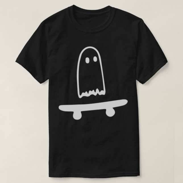 Camiseta Patinaje Fantasma Ropa holgazana Halloween Ropa di (Diseño del anverso)