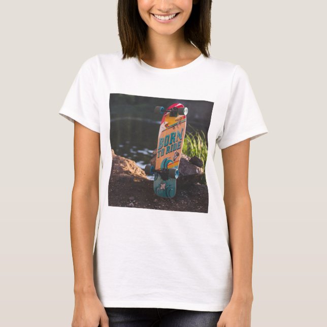 Camiseta Patinaje Nacido Para Pasear (Anverso)