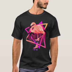 Camiseta Patinaje Patinador Flamingo Rosado