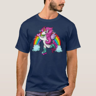 Camiseta Patinaje retro con patinaje sobre patinaje unicorn